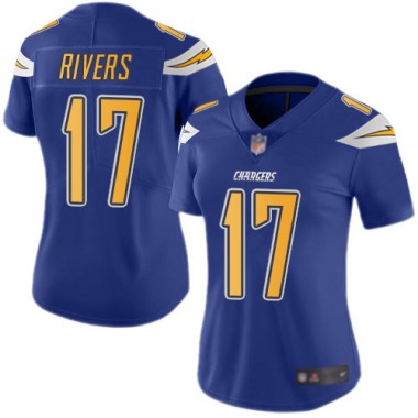 Los Angeles Chargers NFL Football Philip Rivers Electric Blue Jersey Women Limited 17 Rush Vapor Untouchable
